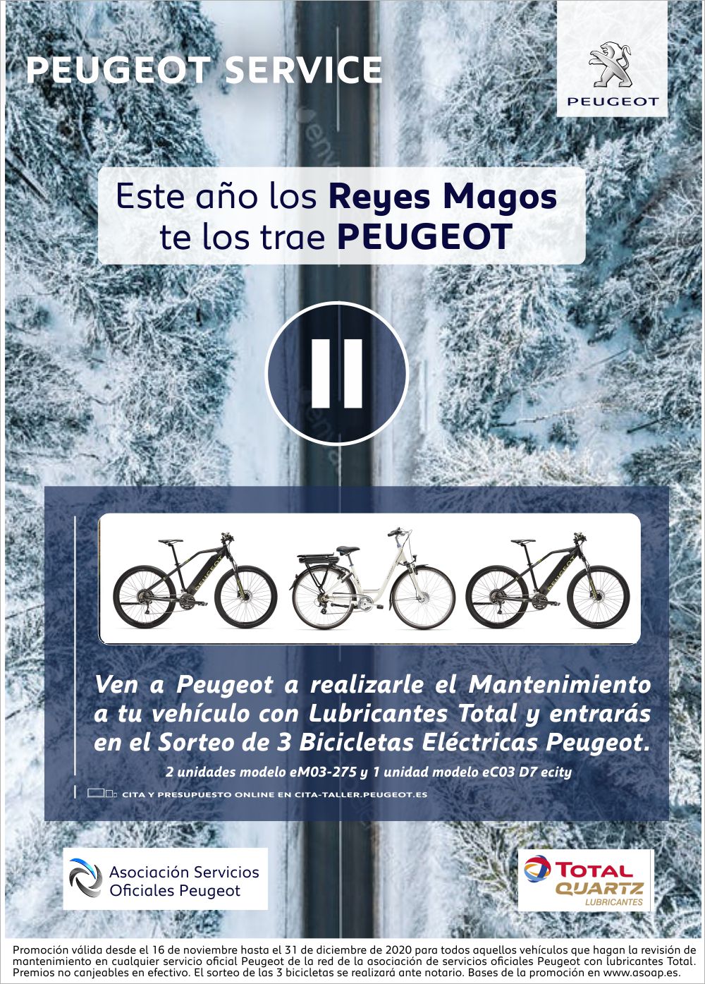 Campaña de Navidad de ASOAP - Sorteo de 3 Bicis Eléctricas Peugeot